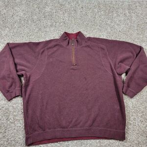 Tommy Bahama Sweater Mens 2XL Burgundy 1/4 Zip Preppy Long Sleeve Marks*